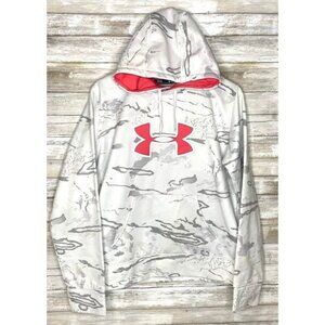 Women's Under Armour L Semi-Fitted Hooded Sweatshirt with Red Logo & Camo Design